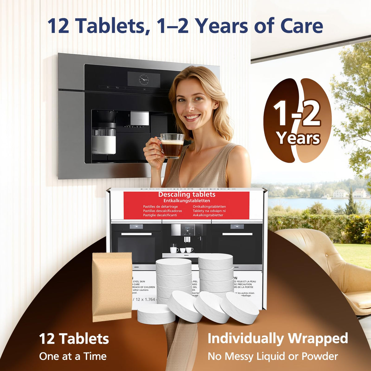 VILLAPOOL 12-pack descaling tablets support routine maintenance and reliability.