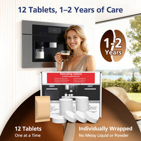 VILLAPOOL 12-pack descaling tablets support routine maintenance and reliability.
