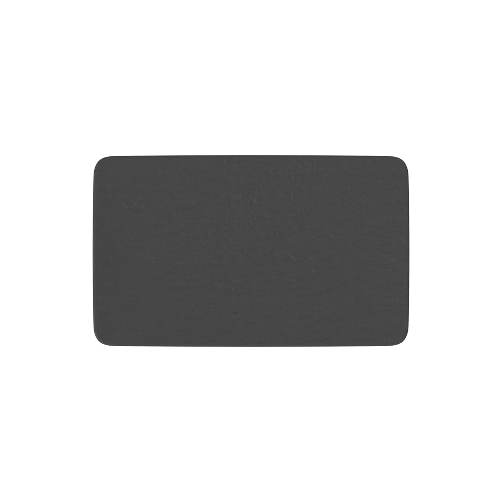 Villeroy and Boch Manufacture Rock rectangle plate with matte black finish, ideal for modern presentations.