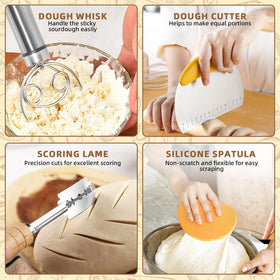 VIMERPA dough whisk and cleaning brush streamline mixing and cleanup.