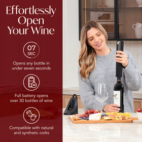VIN FRESCO electric corkscrew with foil cutter ready for effortless prep