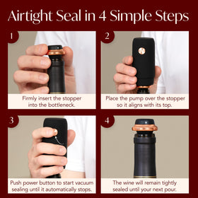VIN FRESCO four silicone stoppers ready to seal aromas and freshness