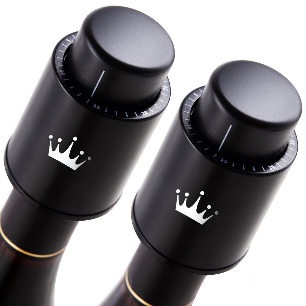 VINABON vacuum wine stopper set front view – two-pack keeps wine fresh longer
