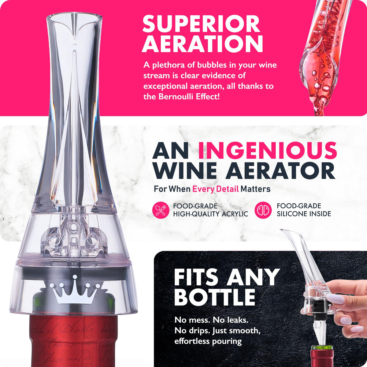 VINABON aerator close-up showing bubble action for aeration