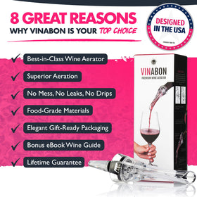 VINABON aerator in use delivers smoother wines and richer aroma