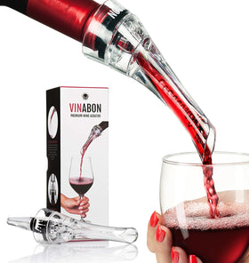 VINABON wine aerator pourer spout top view improving bouquet during pour