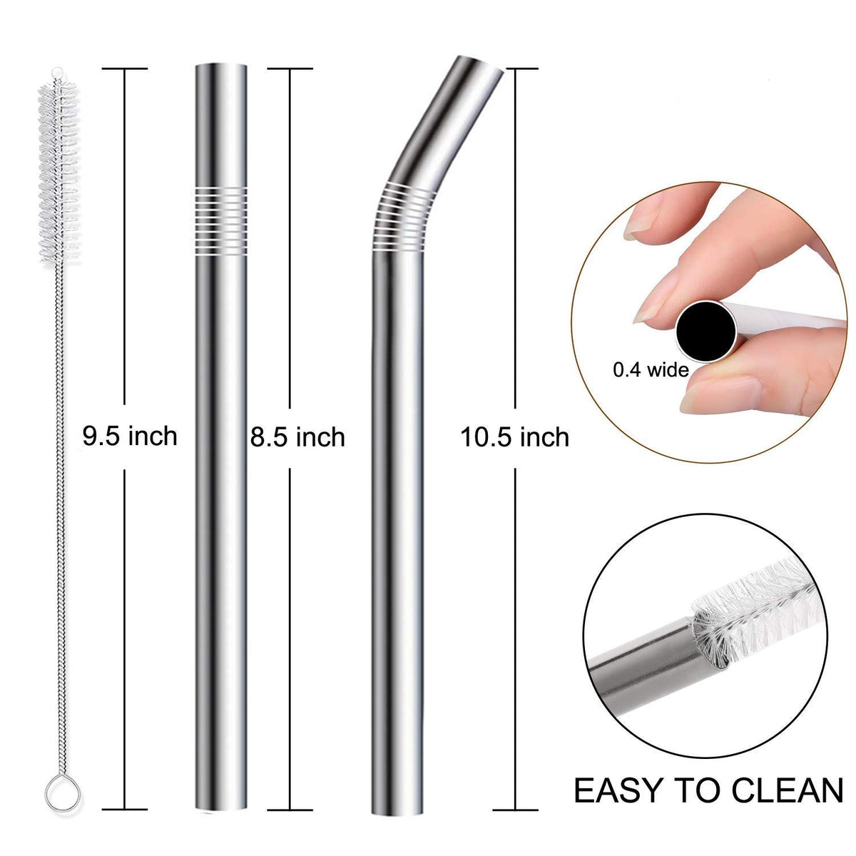 Vinaco cleaning brush included for interior straw cleaning