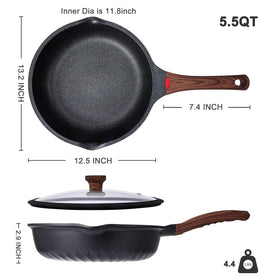 Vinchef bakelite handle with thermal sensor provides a safer, comfortable grip.