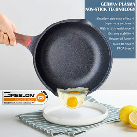 Vinchef heat indicator pan shows color change at 300°F for precise cooking control.