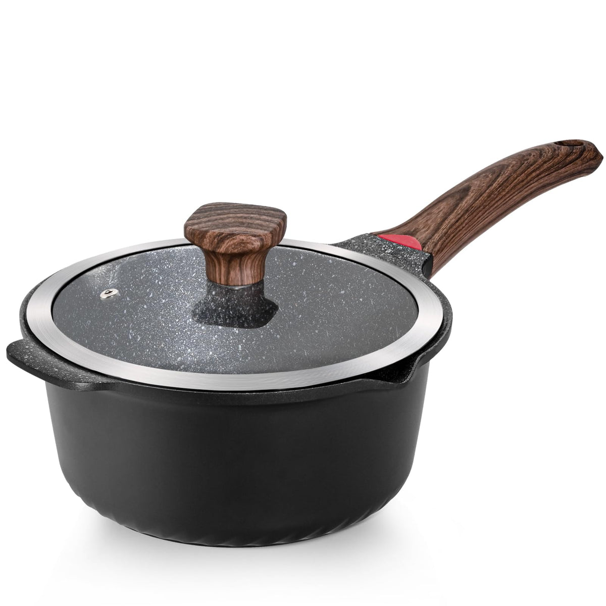 Vinchef 4qt nonstick stockpot with lid for easy sauce cooking