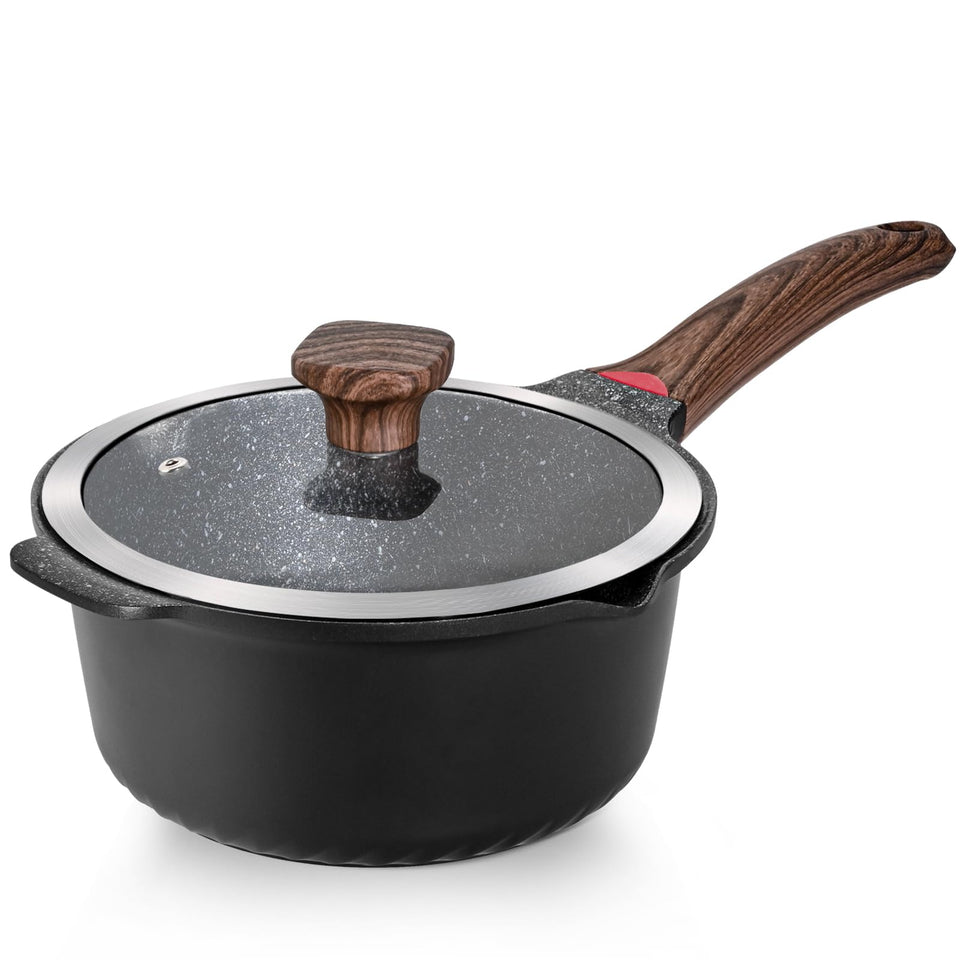 Vinchef 4qt nonstick stockpot with lid for easy sauce cooking