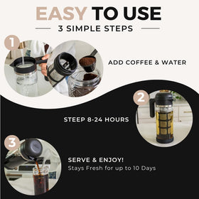 VINCI Cold Brew 360 easy-pour spout for spill-free serving.