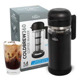 VINCI Cold Brew 360 glass carafe with an easy pour spout for generous servings.