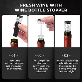 Vinenco foil cutter opens bottles cleanly for effortless preparation.
