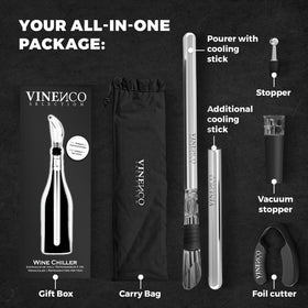 Vinenco vacuum pump preserves opened wine flavor and aroma.