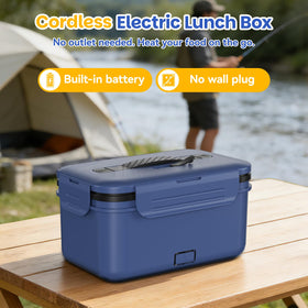 Vingud cordless lunch box fruit tray keeps salads separate and fresh.