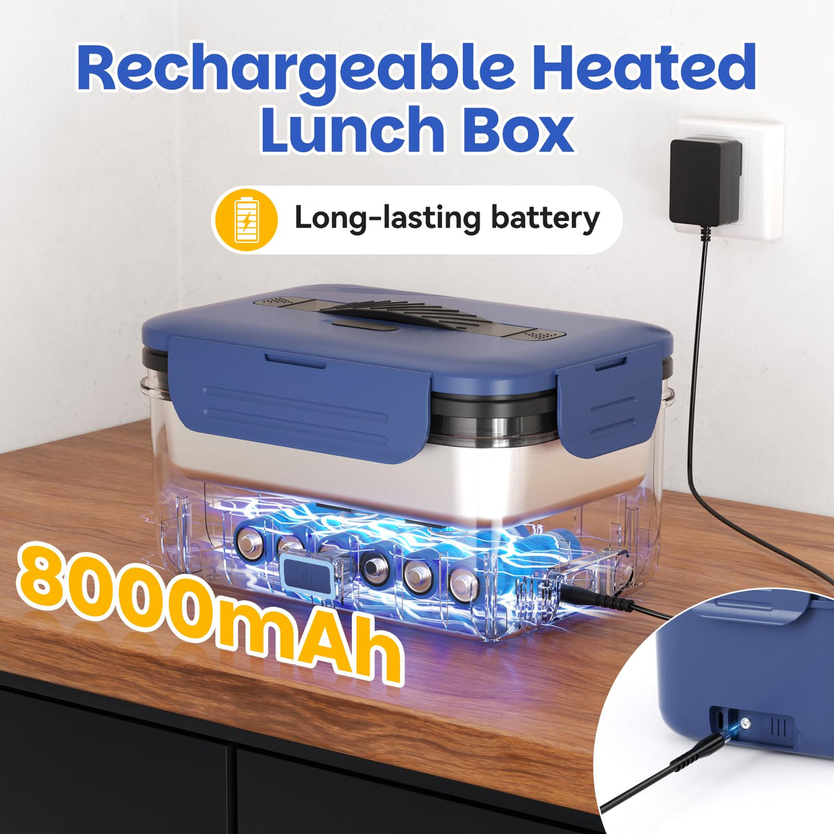 Vingud cordless lunch box seal rings prevent spills in bags.