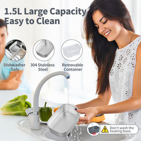 Vingud electric lunch box dishwasher-safe container for easy cleanup.