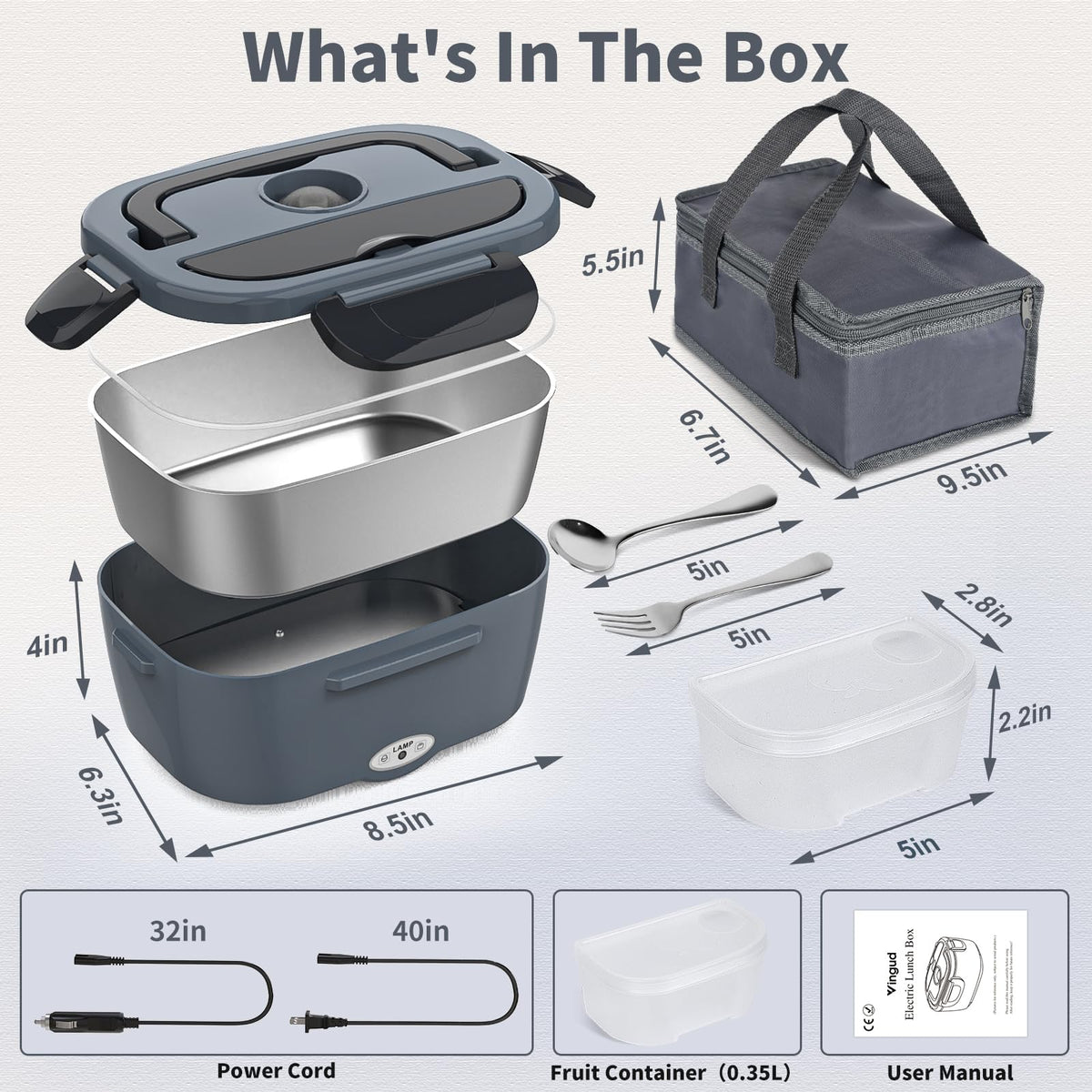 Vingud electric lunch box on office desk provides warm meals.