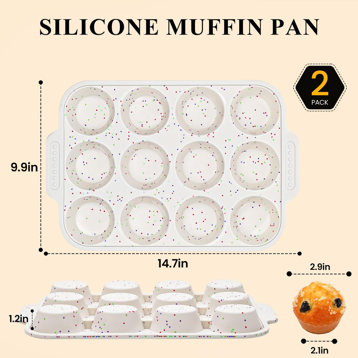 Vinino BPA-free silicone ensures safe, family-friendly baking.