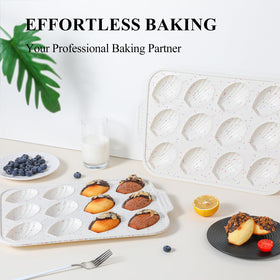 Vinino cream color two-pack fits standard ovens for family baking.