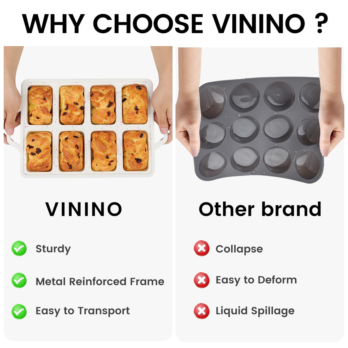 Vinino dishwasher-safe design showcased for quick cleanup after baking