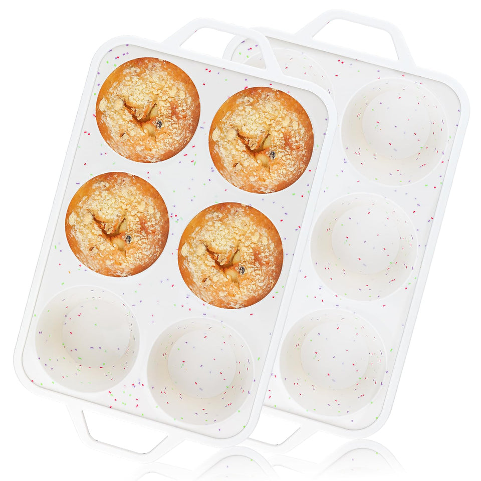 Vinino jumbo muffin pan with metal reinforced frame, sturdy handling for baking