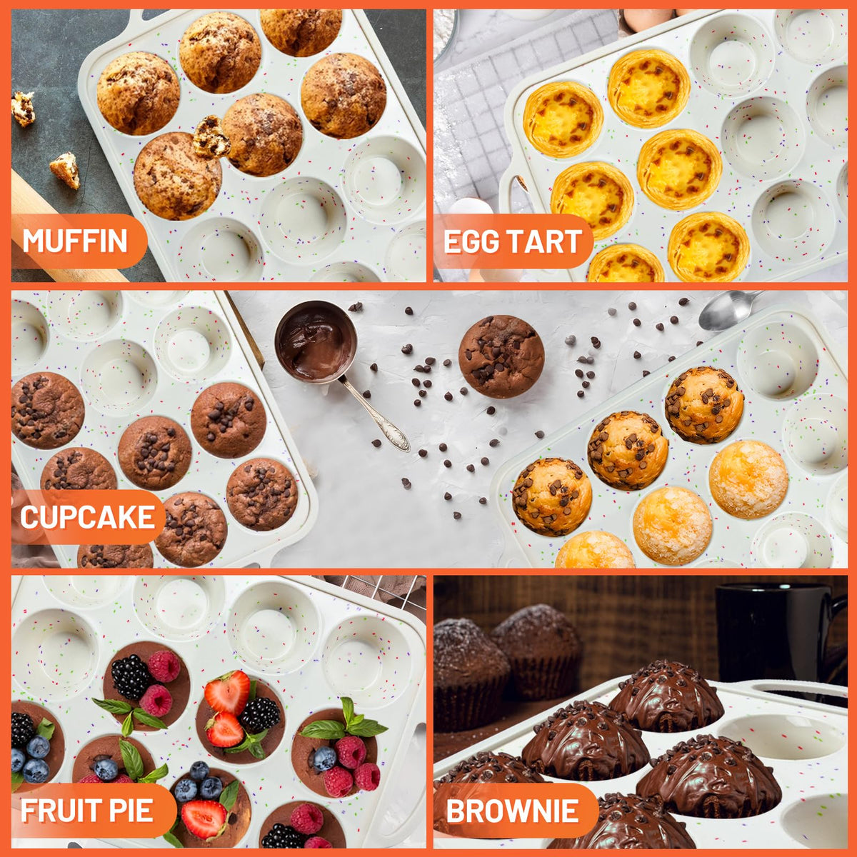 Vinino multifunction muffin pan supports muffins, egg bites, and more.
