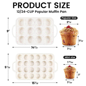 Vinino nonstick silicone cupcake tray ensures quick release and easy cleanup.