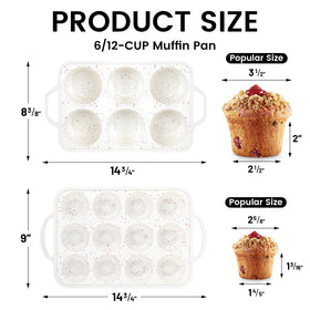 Vinino nonstick silicone muffin pan releases muffins with a gentle press.