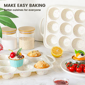 Vinino oven-safe food-grade silicone withstands high temperatures for versatile use.