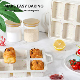Vinino silicone loaf pans withstand oven, microwave, and freezer temperatures
