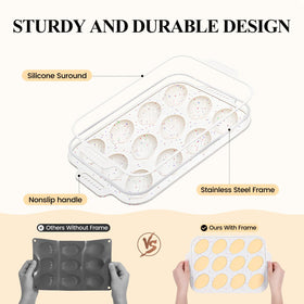 Vinino silicone mold with metal-reinforced frame for stable baking.