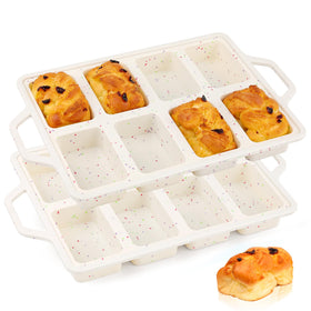 Vinino silicone mini loaf pan 8-cavity setup for compact baking versatility
