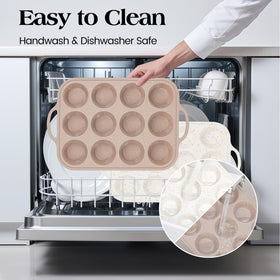 Vinino muffin pan easy storage thanks to flexible silicone and compact design.