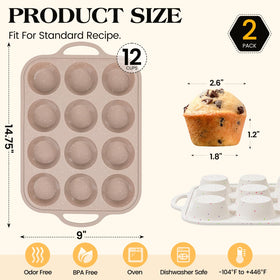 Vinino muffin pan oven and microwave safe for versatile kitchen use.
