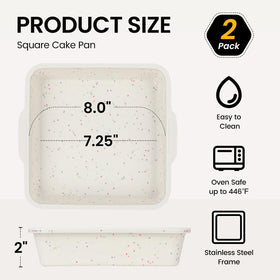 Vinino silicone square mold offers flexible release for clean cakes.