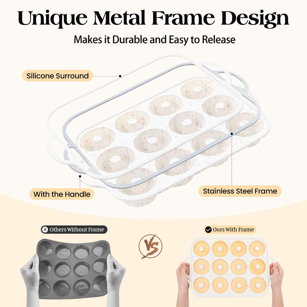 Vinino twelve-cavity mini flan molds offer even heat and quick release.