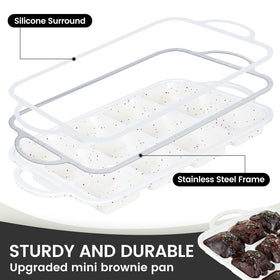 Vinino two-pack mini loaf pans designed for individual servings and compact storage.