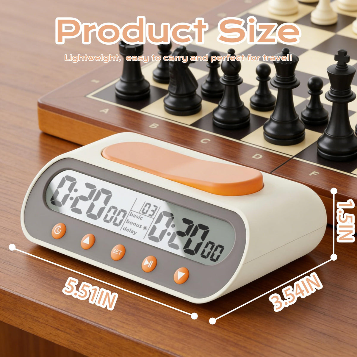 VINJOE Chess Clock durable casing withstands travel and bumps.