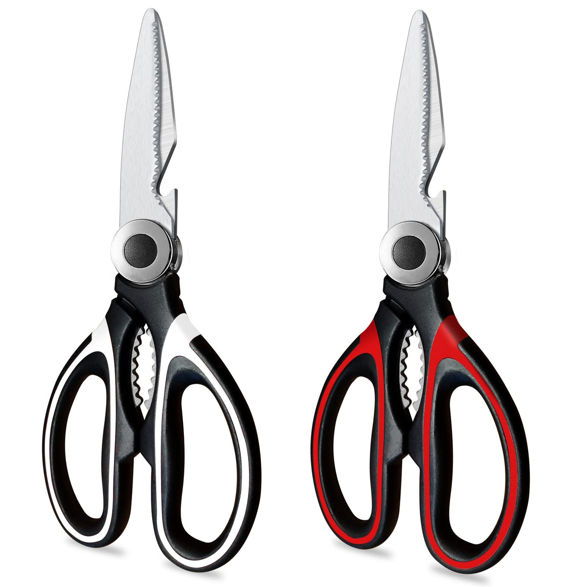 VINKELON kitchen scissors two-pack blade closeup shows sharp blades for precise cuts