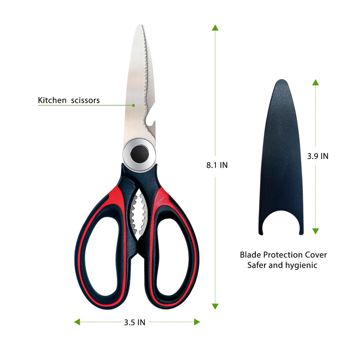 VINKELON kitchen scissors dishwasher safe design enables easy cleanup
