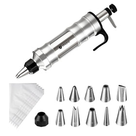 Vinland dessert decorating syringe set close-up showcases precision stainless steel construction for delicate frosting designs