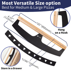 Vinland pizza cutter with dual-handle design for comfortable, steady cutting.