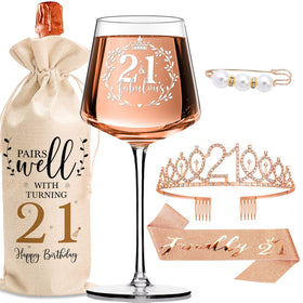 Vintacicle 21st birthday crystal wine glass ready for toasts