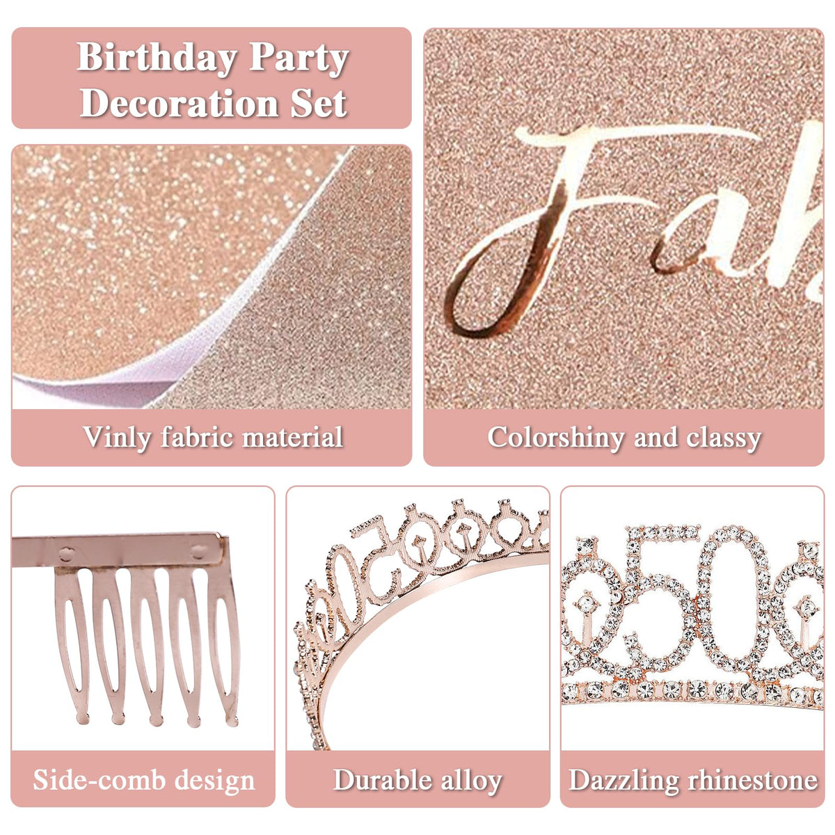 Vintacicle 50th birthday sash for a festive look