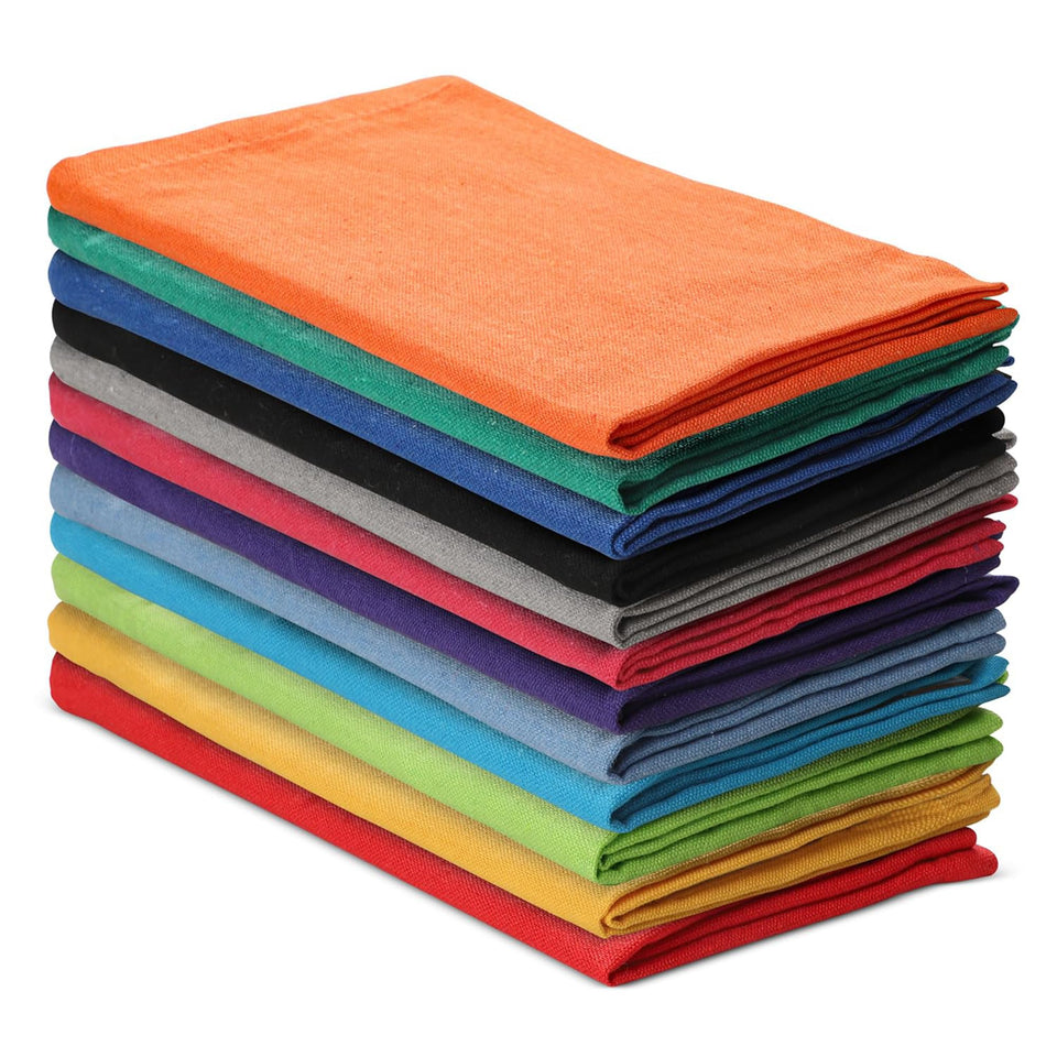 Vintage Vista multicolor 18x18 napkins bring everyday dining elegance.