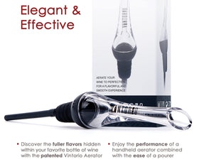 Vintorio wine aerator pourer air-intake-system in black for smoother pours