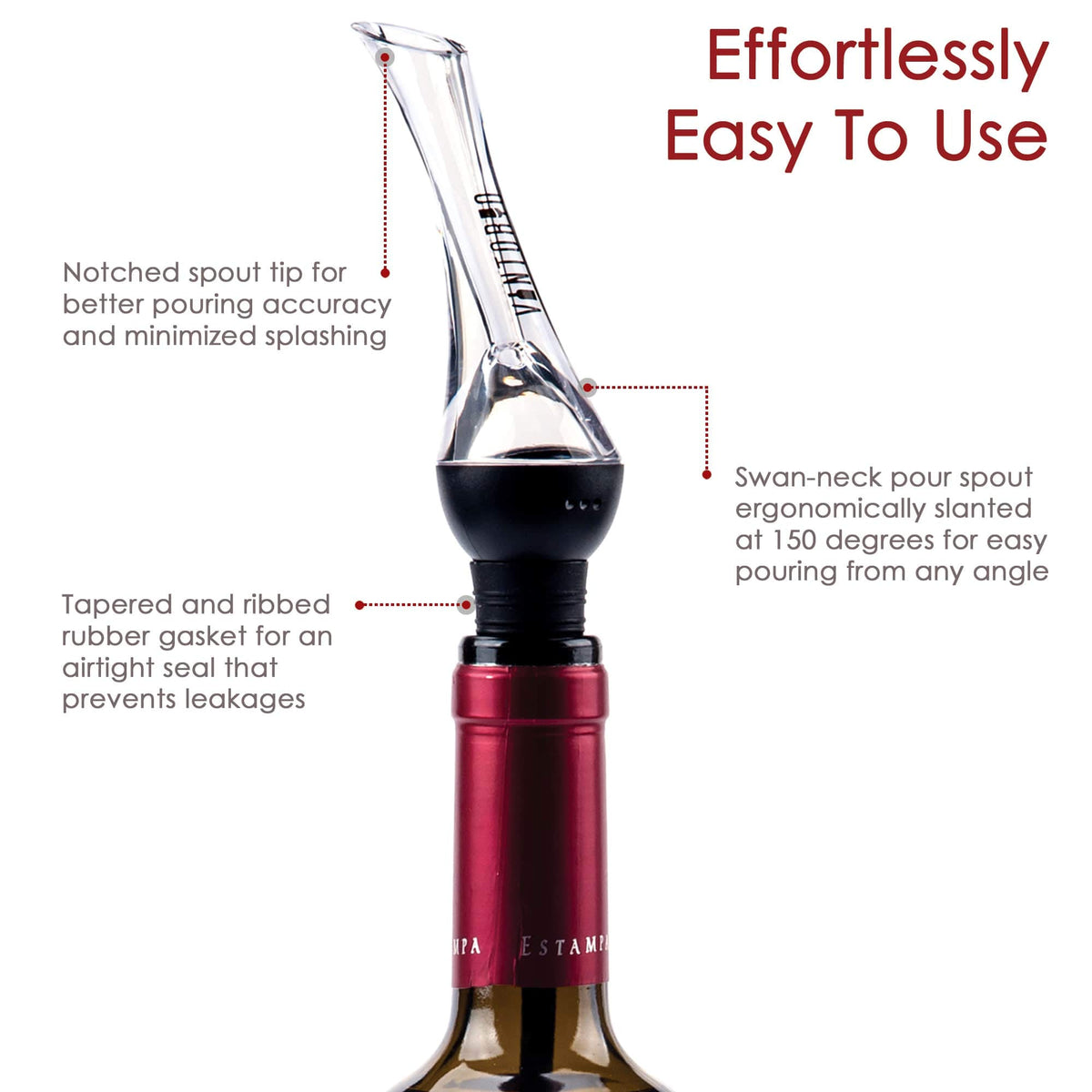 Vintorio pourer disassembly-friendly-cleaning in black makes maintenance easy