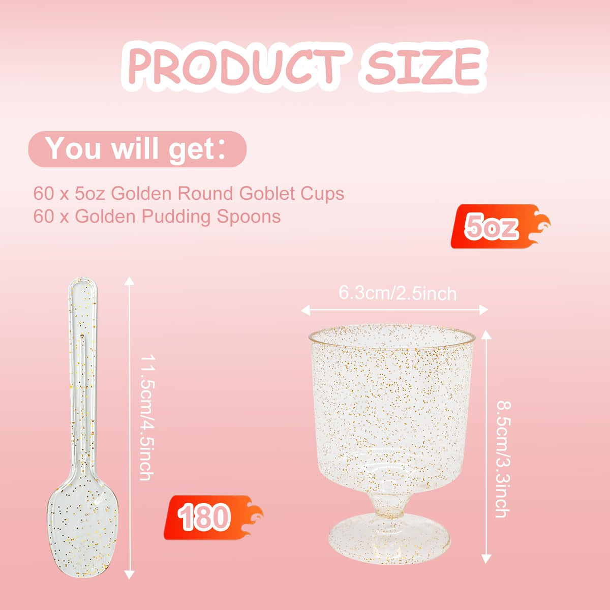 Vintrol ergonomic dessert cups with smooth rounded rims for easy handling.
